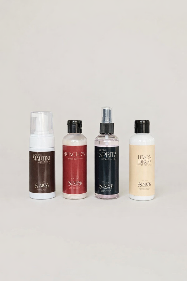 TSA-approved travel self-tan glow kit by The Sunless Bar